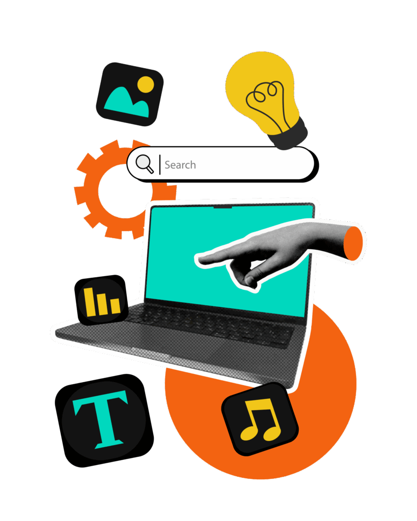 Creative concept illustrating teamwork in delivering web design and development services.